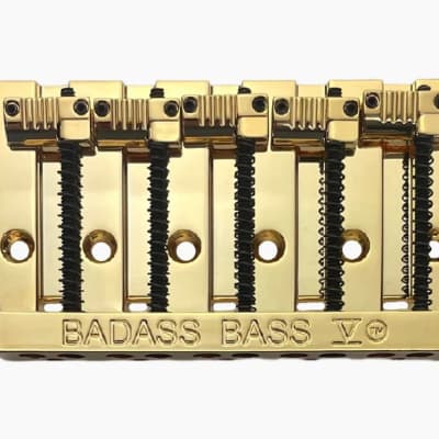 Gold Badass V ™ Bass Bridge for 5-string Fender P/Jazz Bass® BB-3345-002 for sale