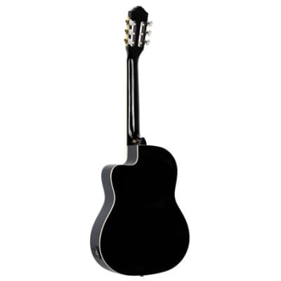 Ortega RCE145 Nylon String Acoustic Electric Guitar with Bag Black image 6