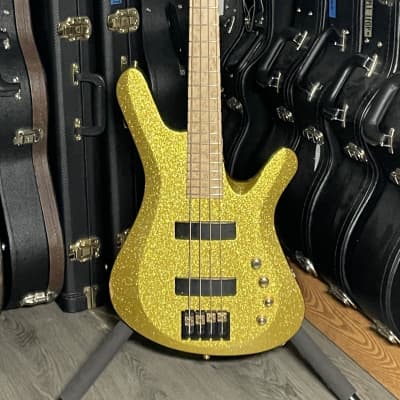 KIESEL Vanquish Bass Silver/Gold Metalflake Sparkle finish Bass Guitar for sale