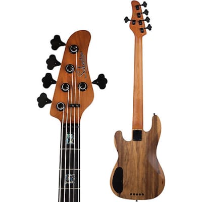 Schecter Guitar Research Model-T 5 Exotic 5-String Black Limba Electric Bass Satin Natural 2833 image 4