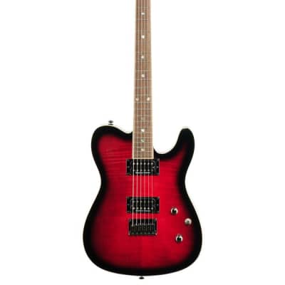 Fender Custom Telecaster FMT HH Electric Guitar Black Cherry Burst image 2