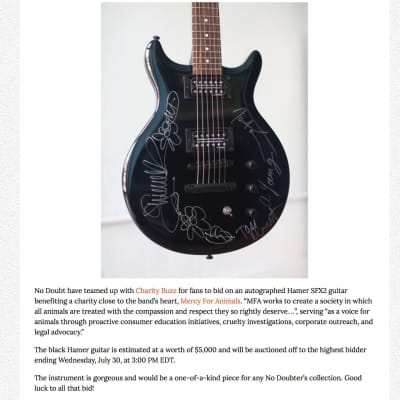 Hamer Tom Dumont Inspired Explorer style (Standard STD) signed by All four members of NO DOUBT! image 12