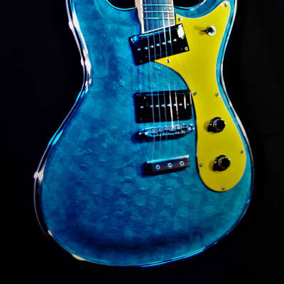 Lowell El Daga 2005 Blue Reptile Leather Mosrite Ventures style. Only one. Non Fungible Token. RARE. image 3