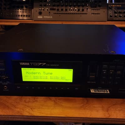 Yamaha TG77 Tone Generator *new LCD* *bonus data card* *100v w/ Kashimuri TI-351* 1990 - Black
