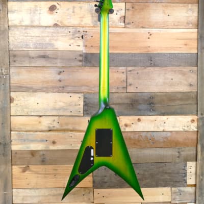 Solar Guitars Solar V1.6FRLB Floyd Rose - Lime Burst V - Mint with Solar Gigbag image 5