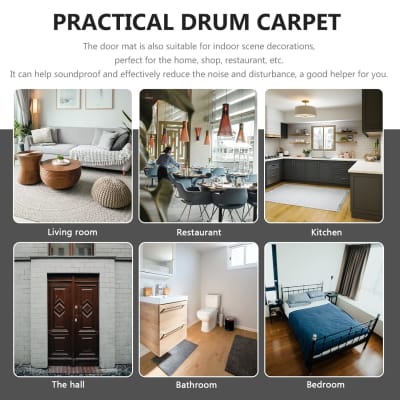 Soundproof Mat for Drum Kit Drum Mat Sound Absorbent Drum Rug Drum Mat Drum  Carpet Drum Set Mat Non Slip Sound Proof Floor Mat for Jazz Drum