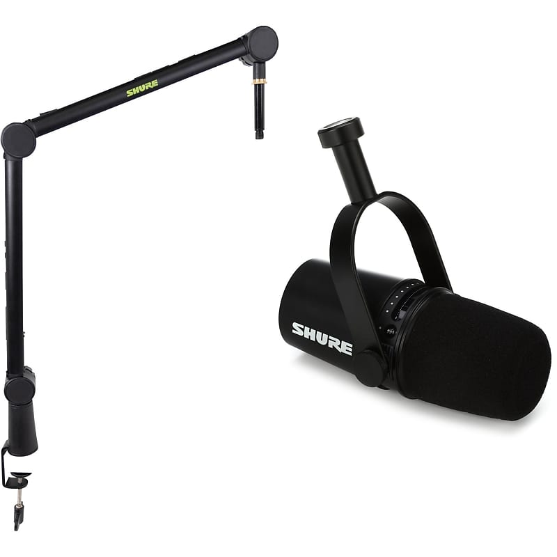 Shure MV7-1000-PK1-K USB / XLR Podcast Microphone w/Gator Desktop Boom Mic  Stand