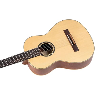 Ortega Guitars 6 String Family Series 3/4 Size Nylon Classical Guitar with Bag, Right-Handed, Spruce Top-Natural-Satin, (R121-3/4) image 4