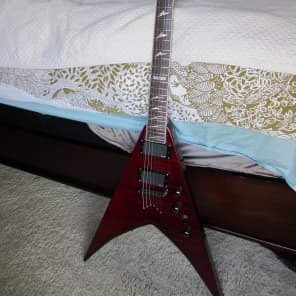 ESP LTD V401FM Transparent Red Flame Reverb