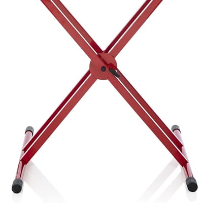 Gator Frameworks Deluxe Two Tier X Frame Keyboard Stand; Bright Red Finish (GFW-KEY-5100XRED) image 3