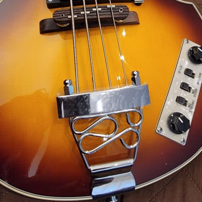 Jay Turser JTB-2B-VS Series Semi-Hollow Violin Shaped Body Maple Neck 4-String Electric Bass Guitar image 13