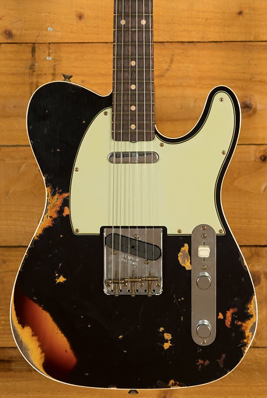 Fender Custom Shop LTD '60 Tele Custom Heavy Relic Aged Black over Chocolate 3TSB image 1