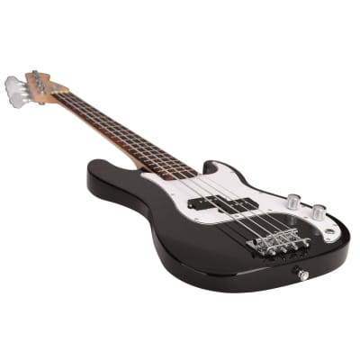 Artist MiniB Black 3/4 Size Bass Guitar w/ Accessories image 4