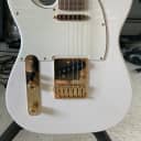Left Hand MIM Fender Telecaster 2020-2022 - White with Gold Hardware, Lollar Pickups, Obsidian 4-Way switch harness, and Deluxe Hard case