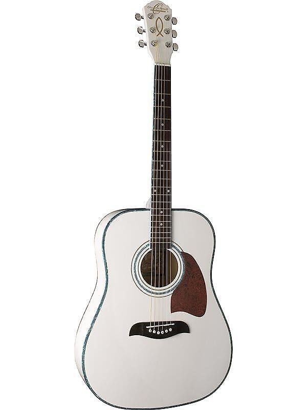 Oscar Schmidt OG2 Dreadnought Acoustic Guitar - White image 1
