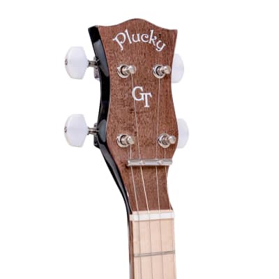Gold Tone Plucky/L Folkternative Design Maple Neck Traveler Mini Banjo with Gig Bag For Left Handed Players image 8