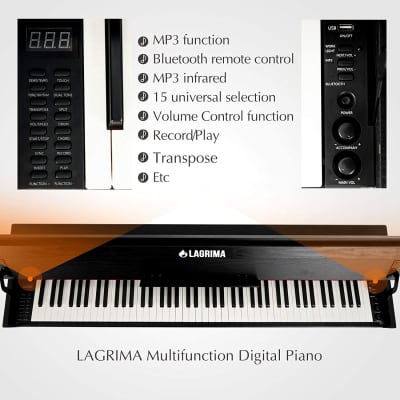 TENB Beginner Digital Piano,88 Key Full Size Semi Weighted Keyboard,Built  in Speakers and Power Supply,Home Digital Piano USB / MIDI / Pedal / Audio  / Headphone,Suit for Kids,Adults,Beginner : : Musical Instruments