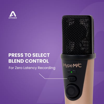 Apogee Hype Mic - USB Microphone with Analogue Compression for Capturing Vocals and Instruments, Streaming, Podcasting, and Gaming, Made in USA, Rose Gold image 9
