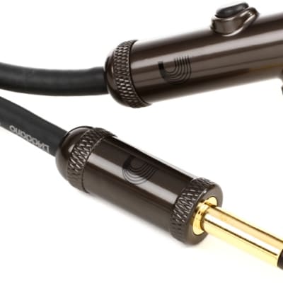 D'Addario PW-AGRA-20 Circuit Breaker Straight to Right Angle Instrument Cable - 20 foot image 1