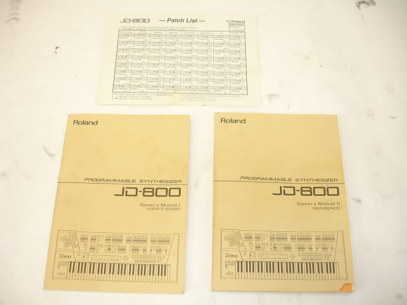 Roland JD-800 Owner's Manual I User's Guide & Manual II Reference Guide Books image 1