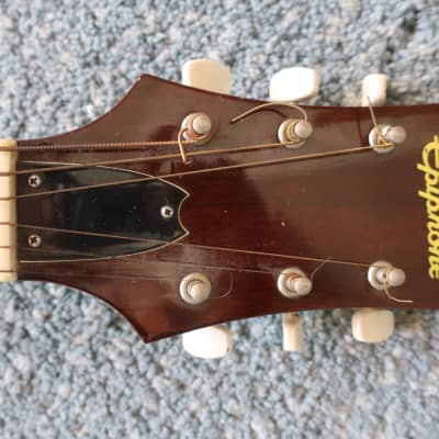 Vintage 1970s Epiphone FT-120 Caballero Acoustic Guitar MIJ With Heavy Duty Light Blue Case! image 6