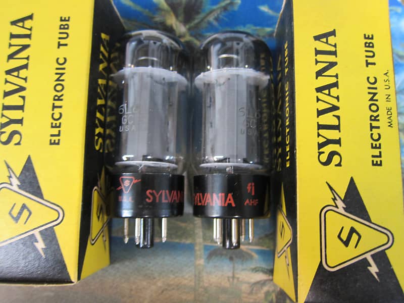 PR Vintage Sylvania 6L6GC Power Tubes, 1960s, Boxes, Red Lettering