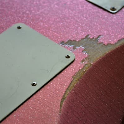 American Fender Custom Stratocaster Relic Nitro Faded Pink Sparkle image 16