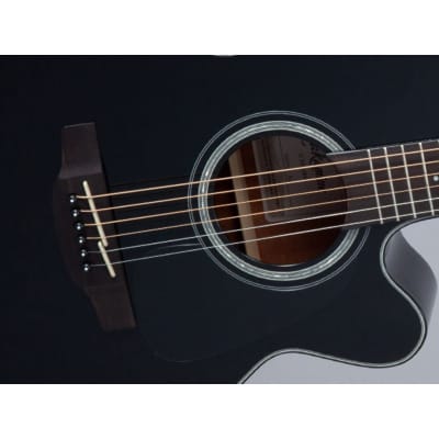 Takamine G Series GN30CE NEX 6-String Right-Handed Cutaway Acoustic-Electric Guitar with 12-Inch Radius Ovangkol Fingerboard, Takamine TP-4TD Preamp System, and Synthetic Bone Nut (Gloss Black) image 6