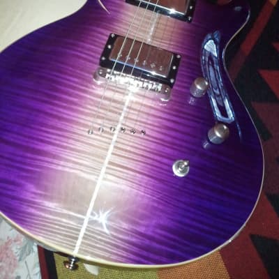DBZ Diamond Monarch MONFM-15 Amethyst Burst electric guitar w/ faux lizard HSC image 2