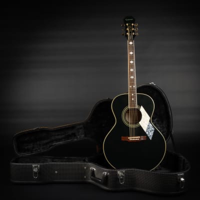 2000 Epiphone MIK SQ-180 Neil Diamond Signature Limited Edition - Metallic Black | Korea Custom Acoustic Guitar | Case for sale