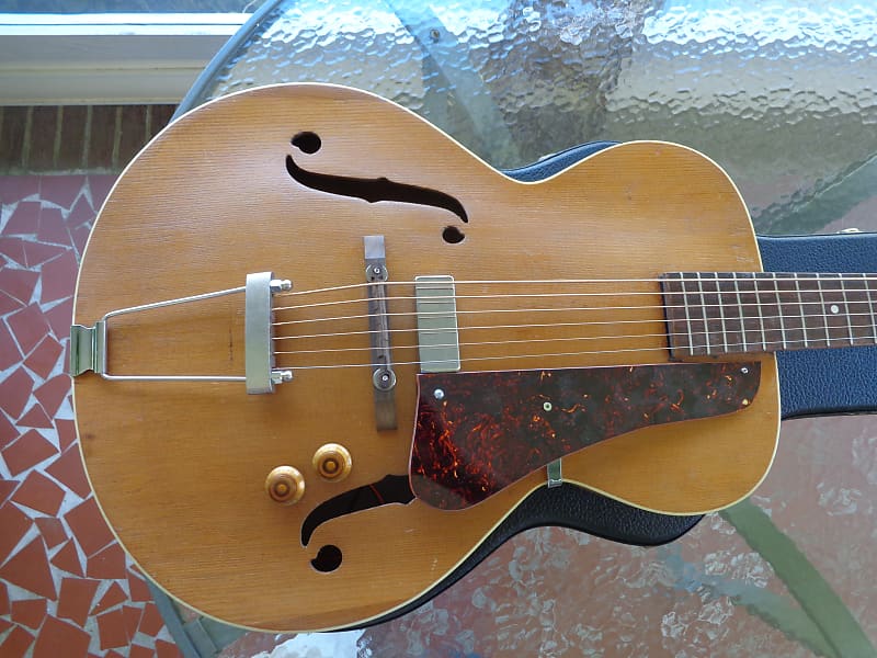 1930's Kay Baritone Archtop Guitar - Acoustic Electric - Wider Fretboard - Hard Case image 1