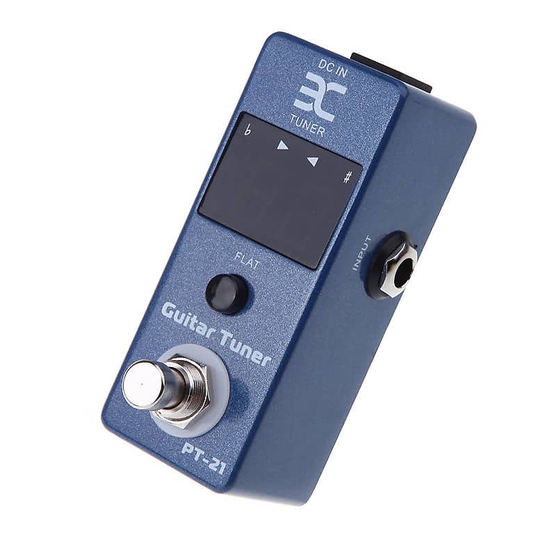 Blue Mini Guitar/Bass Tuner PT-21 Pedal True Bypass Universal Compact Professional FREE Shipping image 1
