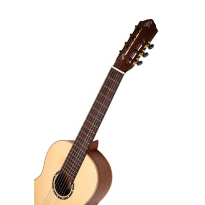 Ortega Pro 7 - 7 String Solid Top Nylon String Classical Guitar w/Deluxe Gig Bag, Full Size  (R133-7) image 15