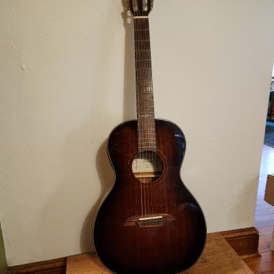 Alvarez AP66ESHB Parlor Acoustic Electric Guitar Mahogany Shadowburst for sale