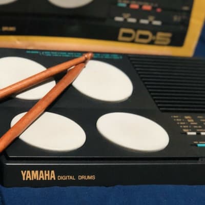 Yamaha  DD-5 Black Vintage  Digital Drums & Drumsticks 80's Vintage Drum Machine Used Tested image 3