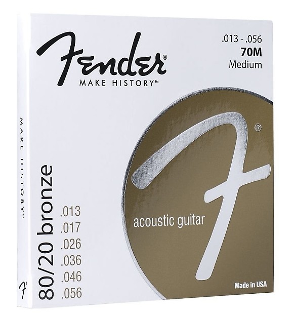 Fender 80/20 Medium Bronze Acoustic Strings image 1