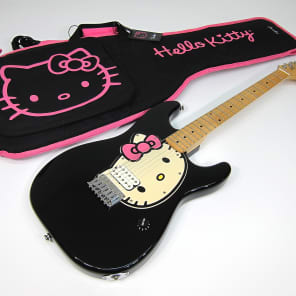 Beautiful Fender Hello Kitty Licensed Stratocaster Guitar with Black & Pink Hello Kitty Gig Bag! image 15