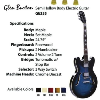 Glen burton semi store hollow body guitar