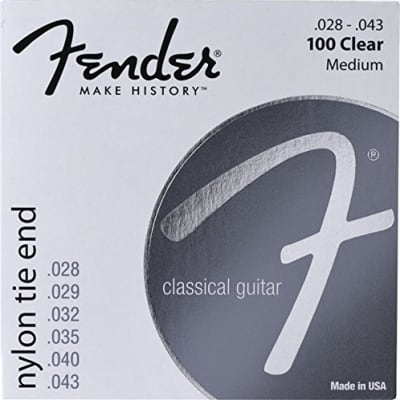 Fender 100 Clear Nylon Tie End Classical Guitar Strings - MEDIUM 28-43 for sale