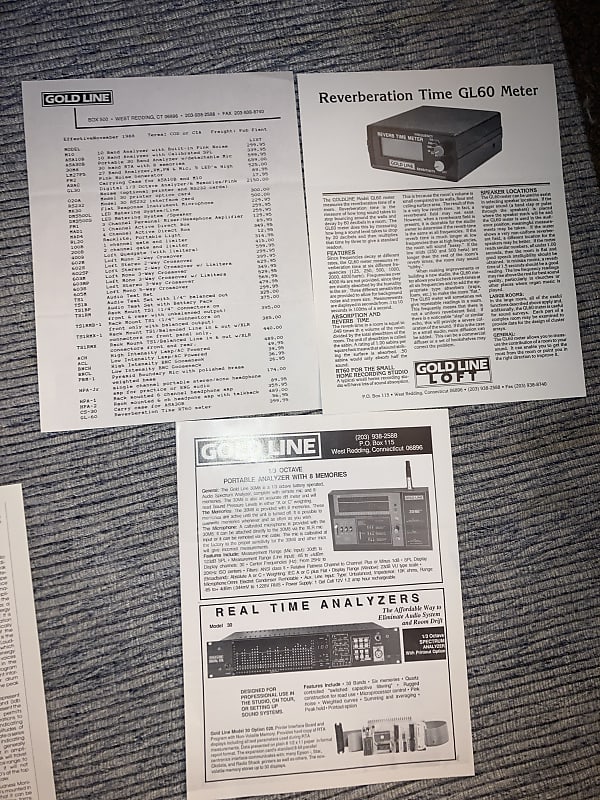 Goldline, dorrough, logitek Audio equipment catalog, product Reverb