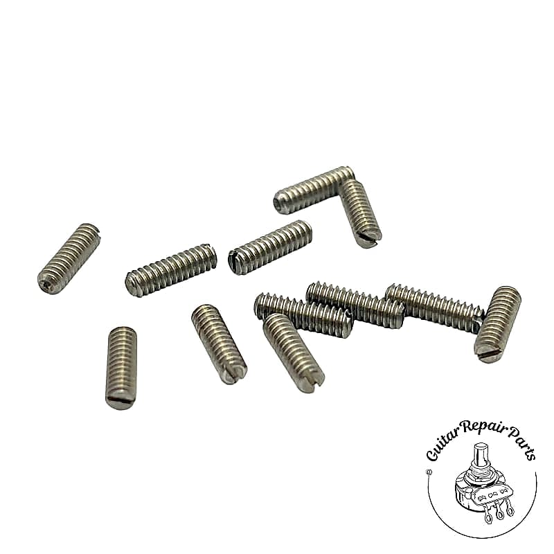 Guitar Bridge Height Adjust Screws Slotted 440 x 3/8" (12 Reverb