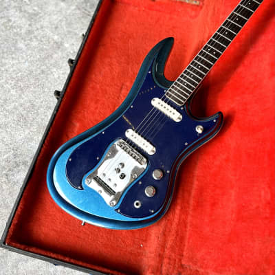 Guyatone Sharp 5 1970 - Electric blue sparkle original vintage MIJ Japan bizarre LG-350t MOT image 5