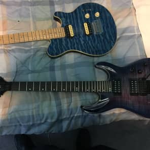 Schecter USA Sunset Classic II FR Blue Crimson Flame Top image 3