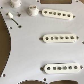 Fender Loaded Strat Pickguard, Fender Texas Special Pickups, 7-way Switching 2017 all white image 3