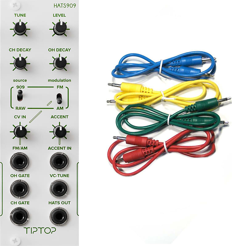 Tiptop Audio HATS909 TR909 Hi-Hats Generator Module w/ 4 Cables image 1