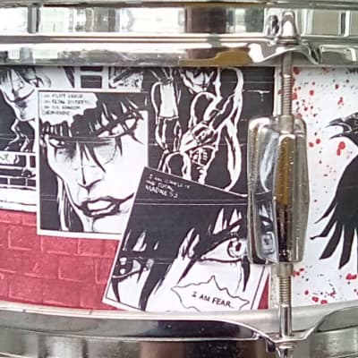 Assaulted Battery MURDER OF CROW 14" snare w/The Crow themed custom graphix image 3