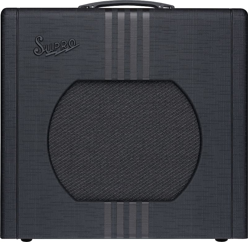 Supro Delta King 12 1x12-inch 15-watt Tube Combo Amp, Black on Black image 1