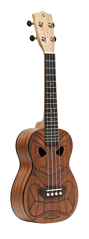 STAGG Tiki series concert ukulele with sapele top Mena finish with black nylon gigbag image 1
