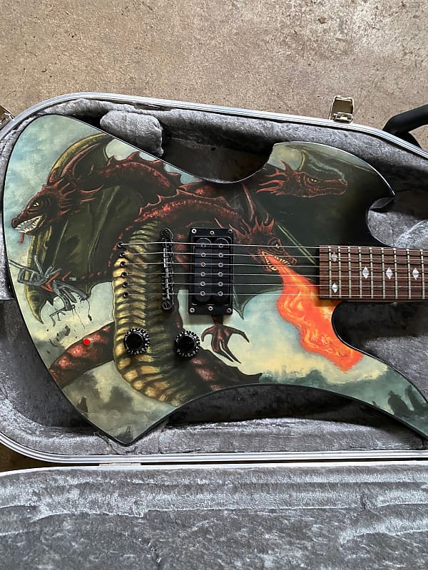 Limited edition B.C. Rich body art Fire Breather Mockingbird