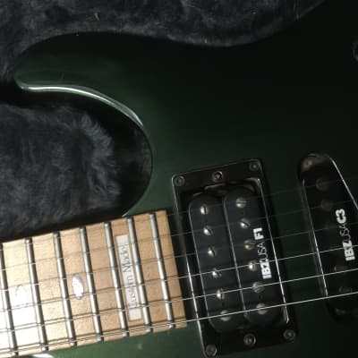 Ibanez 540SJM (jade metallic) solid body electric guitar made in Japan April 1992 in very good condition with original Ibanez prestige deluxe hard case with owners manual included. image 20